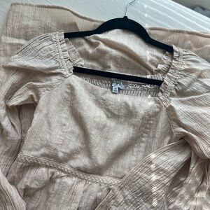 Polagram Beige Long Sleeve Dress